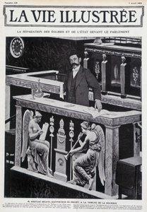 Aristide Briand at the Grandstand of the Chamber (separation of Church and State) -in “” La Vie Illustrée””” of 07/04/1905. بواسطة المدرسة الفرنسية