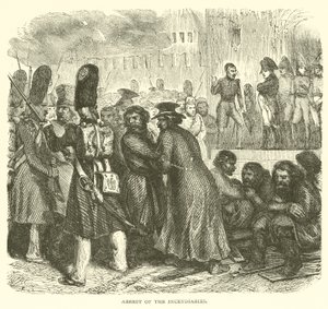 Arrest of the incendiaries (engraving) بواسطة المدرسة الفرنسية