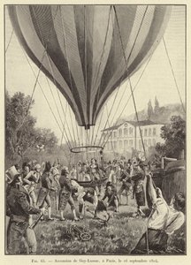 Ascension de Gay-Lussac, a Paris, le 16 septembre 1804 (engraving) بواسطة المدرسة الفرنسية