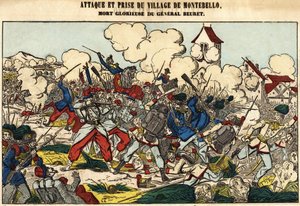 الهجوم والاستيلاء على قرية مونتيبيلو ، الموت المجيد للجنرال بيوريت في عام 1859. صورة إبينال بواسطة المدرسة الفرنسية