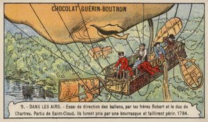 Attempt by the Robert Brothers and the Duke of Chartres to steer a balloon بواسطة المدرسة الفرنسية