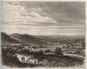 Ay et la montagne de Reims - قسم مارن - نقش في "La France illustree: الجغرافيا والتاريخ والإدارة الإحصائية" بقلم V.A. الشعير براون. 1884 بواسطة المدرسة الفرنسية