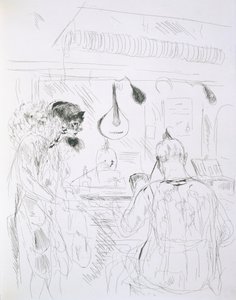 مشهد وراء الكواليس في باريس بال دي نويت أو سيرك ، من Paris Sketches: Etchings by Forain and Raffaelli ، 1880 بواسطة المدرسة الفرنسية