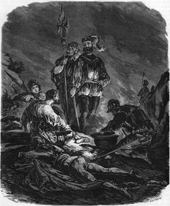 الأولاد السيئون ، اللصوص خلال حروب القرن السادس عشر. في "" التاريخ الشعبي في فرنسا "، sd. حوالي عام 1885. نقش. بواسطة المدرسة الفرنسية