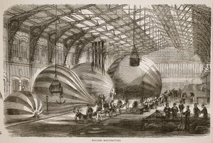 مصنع البالون ، توضيح من كاسيلس تاريخ الحرب بين فرنسا وألمانيا ، 1870-1871 بواسطة المدرسة الفرنسية