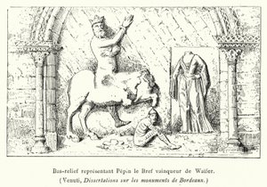 Bas-relief representant Pepin le Bref vainqueur de Waifer (engraving) بواسطة المدرسة الفرنسية