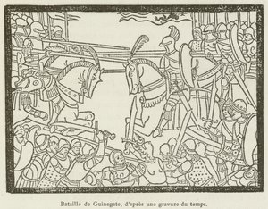 Bataille de Guinegate (engraving) بواسطة المدرسة الفرنسية