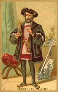 Benvenuto Cellini ، فنان إيطالي (Chromolitho) بواسطة المدرسة الفرنسية