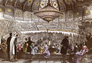 أقام بيرليوز حفلته الموسيقية في 19 يناير 1845 في سيرك أولمبيك في باريس - هيكتور بيرليوز (1803-1869) ، في قاعة السيرك الأولمبي للشانزليزيه في باريس بواسطة المدرسة الفرنسية
