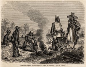 حداد لديه عمل في فوتا جالون (السنغال) ، رسمه هادامارد ، لتوضيح رحلة الملازم لامبرت إلى فوتا جالون في عام 1860. نقش في "" Le tour du monde "" 1861. مجموعة سيلفا. بواسطة المدرسة الفرنسية