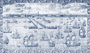 قصف دونكيرك في 11 أغسطس 1695 (سيراميك) بواسطة المدرسة الفرنسية