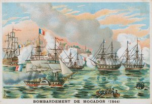 قصف موكادور ، المغرب ، من قبل الفرنسيين ، 1844 بواسطة المدرسة الفرنسية