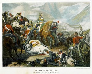 Bonaparte (centre), after his victory over the Austrians at the Battle of Rivoli (Italy) on January 14 بواسطة المدرسة الفرنسية