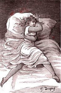 الهستيريا الحدودية. 1887 (نقش) بواسطة المدرسة الفرنسية