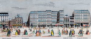 Boulevard Poissonniere و Boulevard Montmartre - بازار الصناعة - شارع Montmartre - Theatre des Varietes et passage des Panoramas - نقش في "Tableau-de-Paris" بواسطة Edmond Texier 1852 بواسطة المدرسة الفرنسية