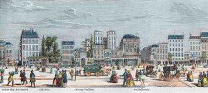 Boulevard du Temple South Coast - Rue Charlot - Cafe Turk - Passage Vendome - Rue du Temple - النقش في "Tableau-de-Paris" بواسطة Edmond Texier 1852 بواسطة المدرسة الفرنسية