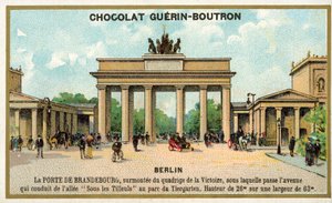Brandenburg Gate, Berlin (chromolitho) بواسطة المدرسة الفرنسية