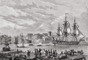 بريست في 1791 ، منقوش بواسطة Le Breton ، من "Histoire de la Revolution Française" بواسطة Louis Blanc (1811-1882) بواسطة المدرسة الفرنسية