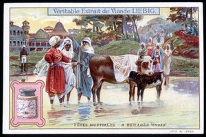 أعياد الزفاف في بيناريس ، الهند - كرومو. ليبيج ، ضد 1895 بواسطة المدرسة الفرنسية