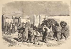 جلب الخضروات من الضواحي ، توضيح من كاسيل تاريخ الحرب بين فرنسا وألمانيا ، 1870-1871 بواسطة المدرسة الفرنسية