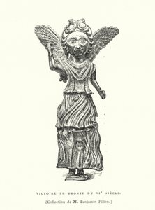 Bronze figure of Victory, 6th Century (engraving) بواسطة المدرسة الفرنسية