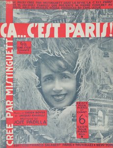 Ca ... Cest Paris ، غلاف برنامج Song of M تفيسيت ، نشرته Editions Salabert في باريس ، 1926 بواسطة المدرسة الفرنسية