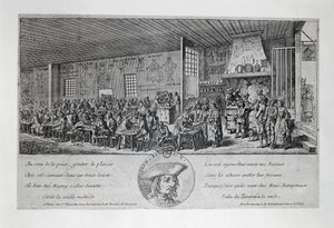 Cabaret du Tambour Royal by Jean Ramponneau (1724-1802), engraving. France بواسطة المدرسة الفرنسية