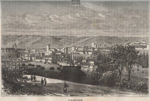 Cahors - Lot - Midi-Pyrenees - نقش في "فرنسا اللامعة: الجغرافيا والتاريخ والإدارة الإحصائية" بقلم VA Malt-Brown. 1884 بواسطة المدرسة الفرنسية