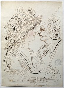 الخط: صور الملف الشخصي حوالي عام 1780 بواسطة برنارد دي باريس. بواسطة المدرسة الفرنسية