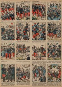 Career of French general Charles-Denis Bourbaki (coloured engraving) بواسطة المدرسة الفرنسية