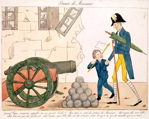 كاريكاتير تشارلز العاشر (1757-1836) وهنري (1820-1883) دوك دي بوردو ، 25 يوليو 1830 بواسطة المدرسة الفرنسية