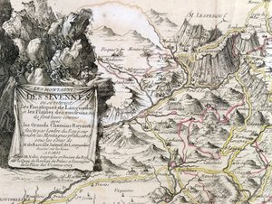 كارتوش من خريطة منطقة Cevennes ، 1703