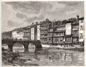 Castres - لانغدوك روسيون ميدي بيرينيه - نقش في "La France illustree: الجغرافيا والتاريخ والإدارة الإحصائية" بقلم V.-A. الشعير براون. 1884 بواسطة المدرسة الفرنسية