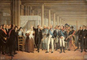 عملية إعتام عدسة العين التي قام بها غيوم دوبويترن (1777-1835) بحضور الملك تشارلز العاشر (1757-1836) في فندق ديو بواسطة المدرسة الفرنسية