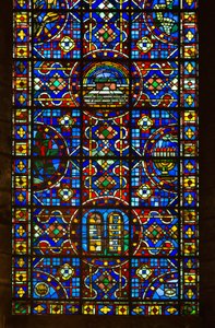 Cathedrale de Chartres ، تفاصيل زجاج السلام المعشق بواسطة المدرسة الفرنسية