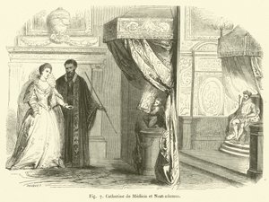 Catherine de Medicis et Nostradamus (engraving) بواسطة المدرسة الفرنسية