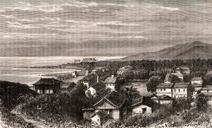 كايين - Commune en overs mer Guyane - نقش في "La France Illustré: الجغرافيا والتاريخ والإدارة الإحصائية" بقلم VA Malt-Brown. 1884 بواسطة المدرسة الفرنسية