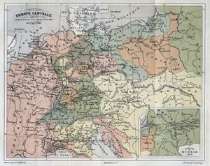 تُظهر أوروبا الوسطى المواقع التاريخية وساحات المعارك من 1792-1813 - تشير أوروبا الوسطى إلى المواقع التاريخية وساحات المعارك من 1792 إلى 1813 - نقش في "تاريخ فرنسا" بقلم فيكتور دوري (1811-1894) - 1882 بواسطة المدرسة الفرنسية
