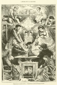Chaque age a sa maniere de lire (engraving) بواسطة المدرسة الفرنسية