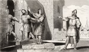 تشارلز الثالث (879-929) السجين البسيط الذي اختطفه أحد جنوده ، من "هيستوار دي فرانس" بواسطة كولارت ، نُشر عام 1840 بواسطة المدرسة الفرنسية