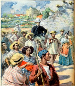 Charles Le Myre de Vilers (1833-1918) في مدغشقر (محاولة للمصالحة بين حكومة Tananarive وفرنسا) رسم توضيحي من Le Petit Journal ، 22 أكتوبر 1894 (نقش) بواسطة المدرسة الفرنسية
