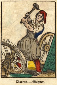 شارون (الذي يصنع العربات) ؛ سلسلة عن الحرف ، صورة إبينال من القرن التاسع عشر. بواسطة المدرسة الفرنسية