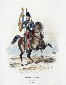 Chasseurs à cheval: Porte - Etendard en 1854 - in “” Histoire de l