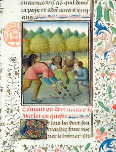 فحص مسارات الأيل ، من Livre de la Chasse بواسطة Gaston Phebus de Foix (1331-91) بواسطة المدرسة الفرنسية