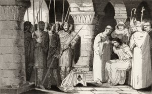 تم خلع Childeric III (714-51) وحصره في دير ، من "تاريخ فرنسا" بقلم كولارت ، نُشر عام 1840 بواسطة المدرسة الفرنسية