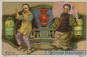 الصين ، بطاقة تجارية لـ Chocolat Meurisse بواسطة المدرسة الفرنسية