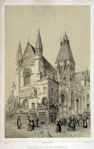 Cliff, portal of St Gervais Church (Saint Gervais) - lithography بواسطة المدرسة الفرنسية