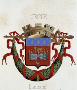 شعار مدينة بوردو - في "" Armorial National de France "، بقلم هـ. ترافيرسييه ، باريس بواسطة المدرسة الفرنسية