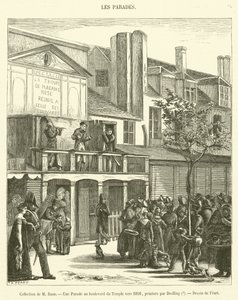 مجموعة M Baur ، A Parade on Boulevard du Temple حوالي عام 1816 (نقش) بواسطة المدرسة الفرنسية