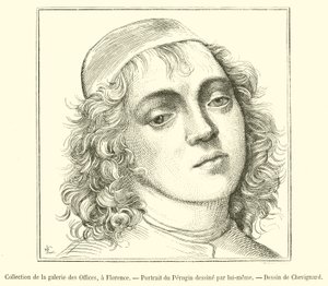 Collection de la galerie des Offices, a Florence, Portrait du Perugin (engraving) بواسطة المدرسة الفرنسية